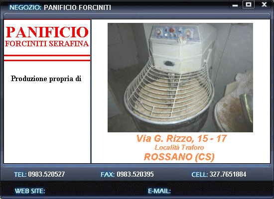 Panificio Forciniti - Rossano (CS) - produzione propria di panetteria - rosticceria - pasticceria - il fornaio